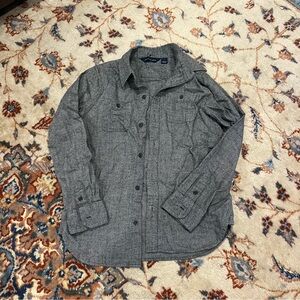 Janie and Jack Heather Gray Quilted Herringbone Shirt Jacket